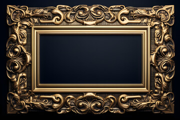 Antique carved gilded gold frame isolated on background