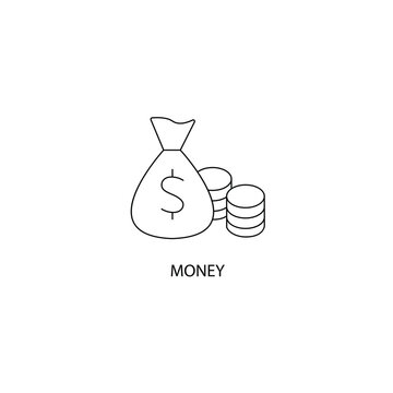 Money concept line icon. Simple element illustration. Money concept outline symbol design.