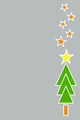 Banner or postcard, with Christmas decoration, copy space, silver base.