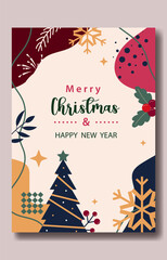merry christmas and happy new year card