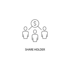 Share holder concept line icon. Simple element illustration.Share holder concept outline symbol design