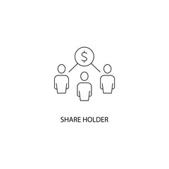 Share holder concept line icon. Simple element illustration.Share holder concept outline symbol design