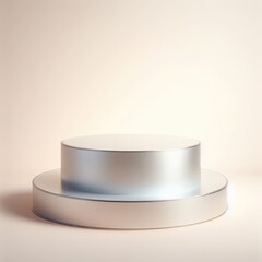 Silver marble podium for product display with abstract background pedestal for social media post