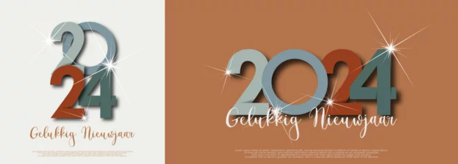 Fotobehang 2024 - gelukkig nieuwjaar 2024 © guillaume_photo