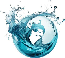 Realistic isolated water wave splash isolated transparency background.