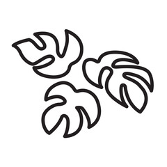 monstera leaf icon design vector template