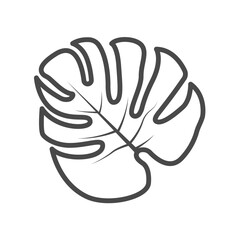 monstera leaf icon design vector template