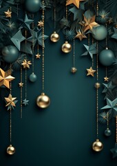 Decorations for Christmas tree. New Year background