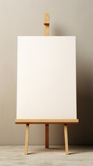 An empty canvas on an artist's easel - obrazy, fototapety, plakaty
