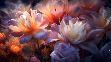 A macro shot of freshly bloomed flowers showcases Mother Nature's stunning splendour.
