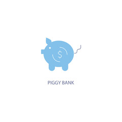 Piggy bank concept line icon. Simple element illustration. Piggy bank concept outline symbol design.