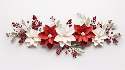 A bunch of paper flowers on a white surface