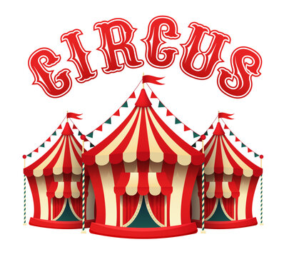 recommend clip art: Circus. Circus dome and inscription. Vector clipart isolated on white background.