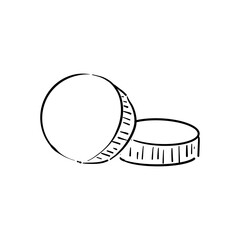 Tablets and pills isolated on white. Sketch vector element for medical or health care design