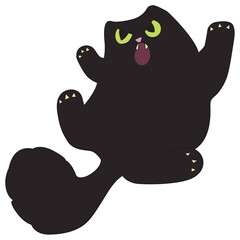 Cute Funny Halloween Black Cat Attack Cartoon Age Appropriate for Young Children Not Scary