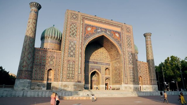 Registan square in the heart of the ancient city of Samarkand, Uzbekistan. 