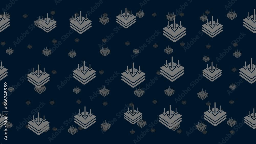Poster absorbent symbols float horizontally from left to right. parallax fly effect. floating symbols are l