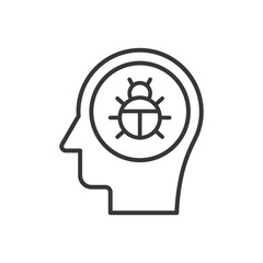 Virus Infected Mind And Brain Icon