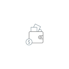 Wallet concept line icon. Simple element illustration. Wallet concept outline symbol design.