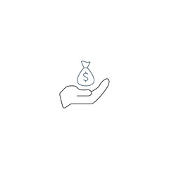 Salary concept line icon. Simple element illustration. Salary concept outline symbol design.