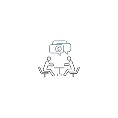 meeting concept line icon. Simple element illustration.meeting concept outline symbol design.