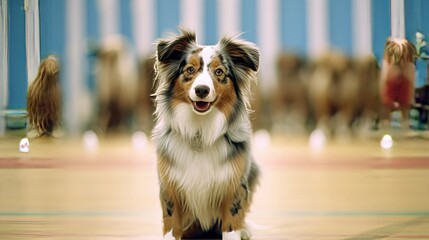 Australian Shepherd in Obedience Competition