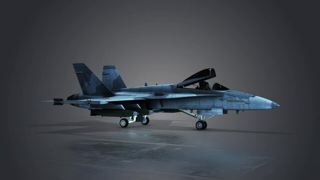 Super Hornet Supersonic Twin-Engine, Carrier-Capable, Multirole Fighter Aircraft. 360 View