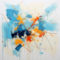 Abstract colourful artistic lines and splashes background