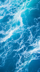 Fototapeta na wymiar Turquoise ocean waves, serene sea foam patterns, vibrant aqua hues, calming marine background, pristine water textures.