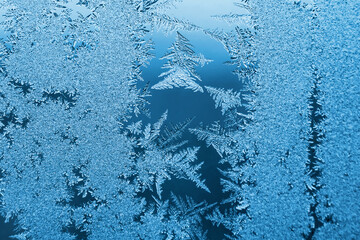 Abstract frosty pattern on glass, background texture