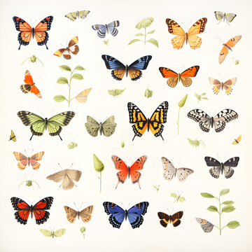 set of butterflies © c