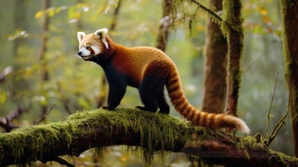 Red Panda in the Himalayan Forest Canopy