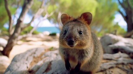 Quokka, the World's Happiest Animal, in Rottnest Island, Australia