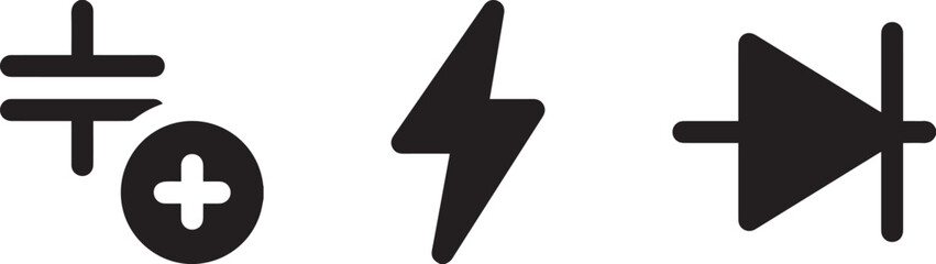 Flash icons collection. Bolt logo. Electric symbols. Electric lightning bolt symbols. Flash light sign - obrazy, fototapety, plakaty