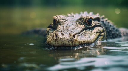 Fototapeta premium Chinese Alligator in its Wetland Habitat