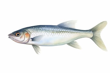 An isolated illustration of a herring on a white background. Generative AI
