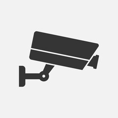 Fototapeta premium Camera cctv icon. Monitoring system for guarding or control. Digital device, private information. Vector
