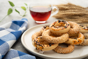 Turkish snack kandil bagel on the  table
