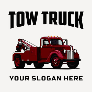 new red towing truck vector image