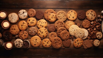 Cookie Delights: Place an assortment of cookies, including chocolate chip, oatmeal, 