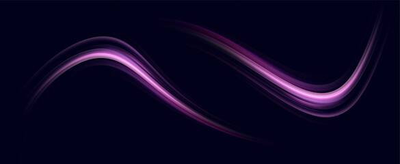	
Neon speed lines. Dynamic light motion traces. Light trace wave, trace line.