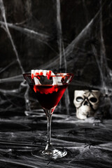 The blood red cocktail  for Halloween party