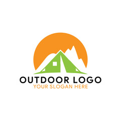 tourism outdoor logo design vector