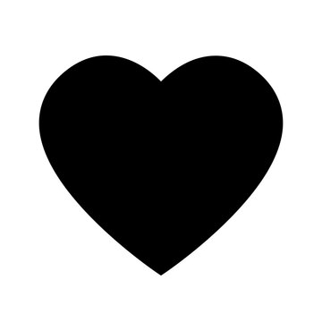 Basic Black Heart Symbol Sign Icon Set. Vector Image.