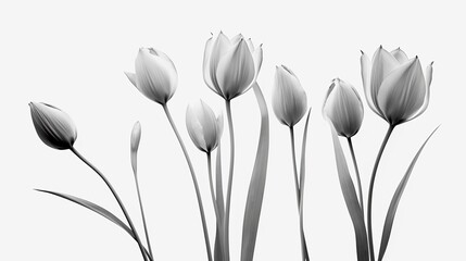 Sympathy card with tulip flowers. Condolence card. Empty place for a text. Illustration for cover, card, postcard, brochure, advertising or presentation.