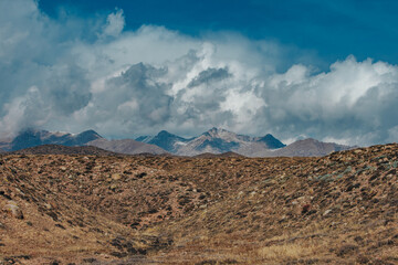 Mountain Kyrgyzstan landscape in autumn