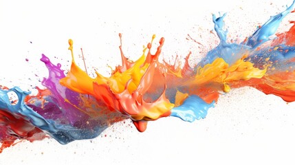 Dynamic and kinetic paint splashes on a light background. AI generated