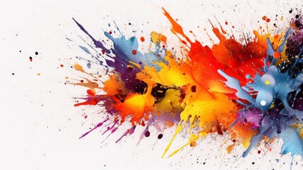 Edgy and modern paint splashes on a white background. AI generated