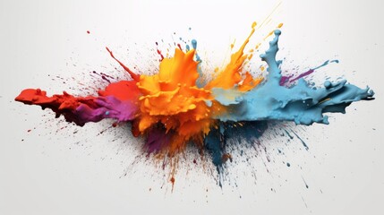 Harmonious and balanced color combinations in paint splashes on a light background. AI generated - obrazy, fototapety, plakaty