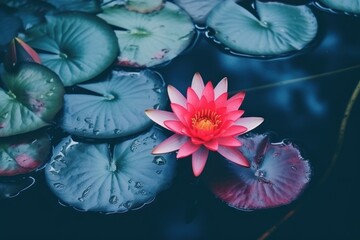 red lotus water lily